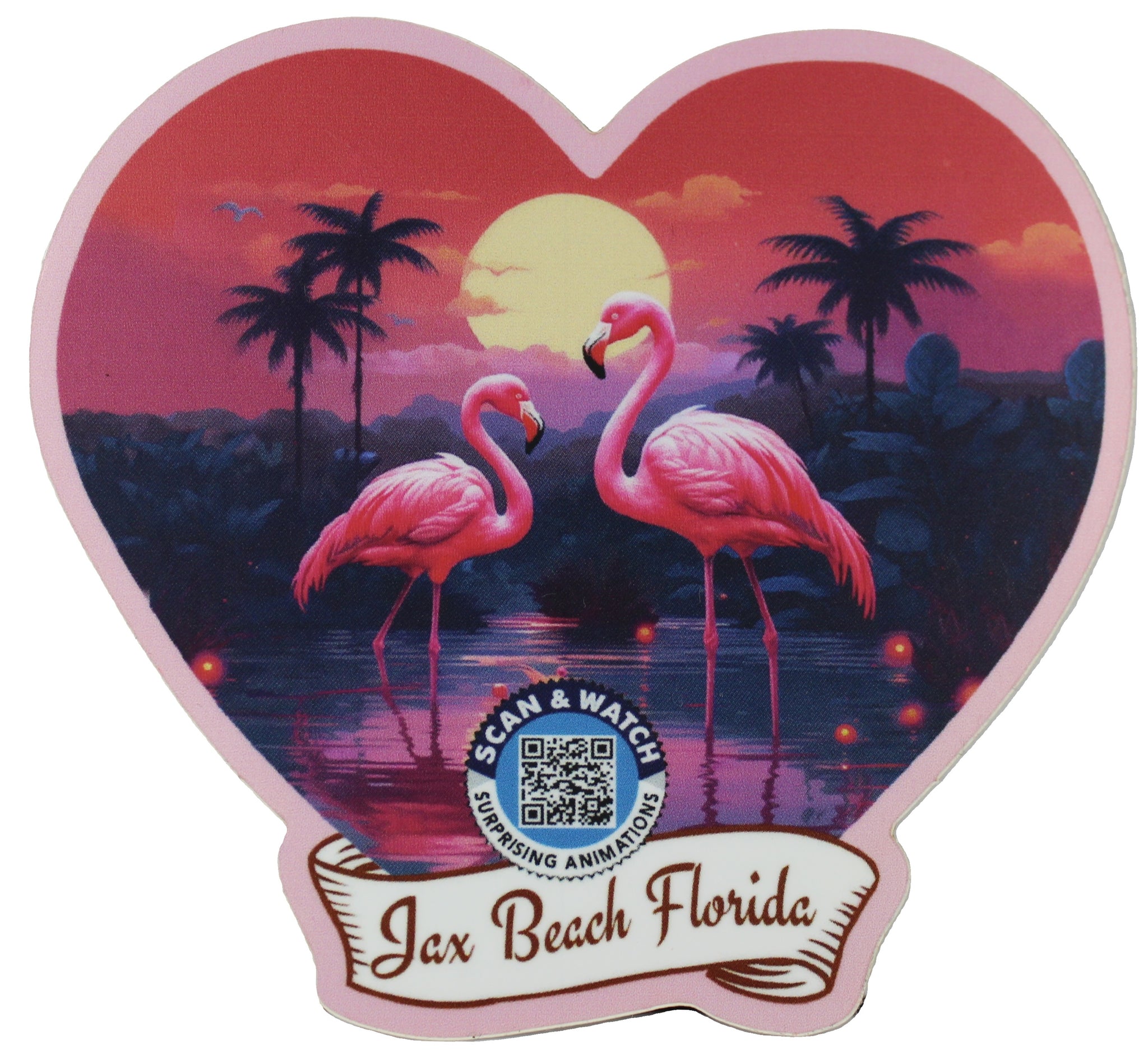 AR Flamingo Heart Sticker