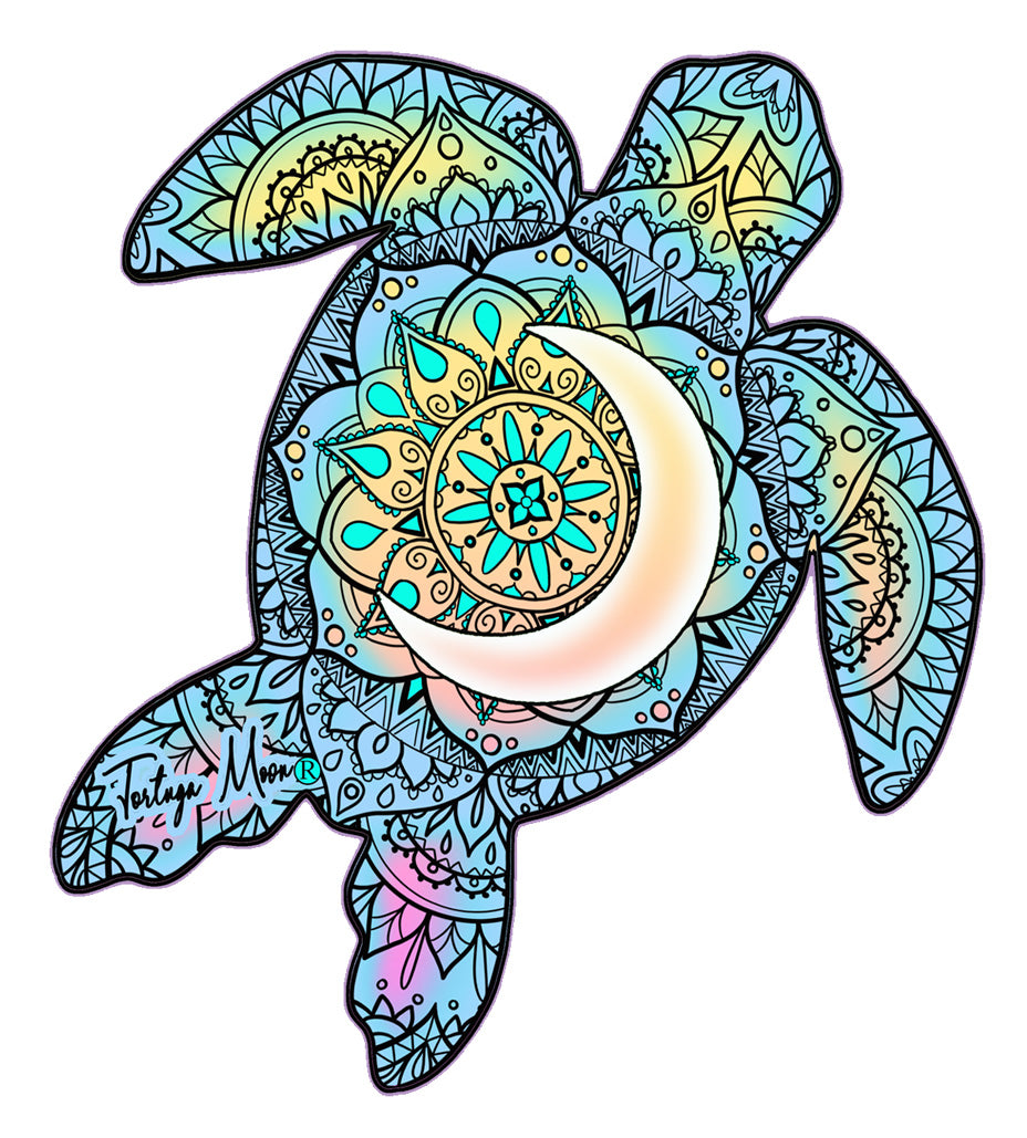 Colorful Moon Turtle Decal