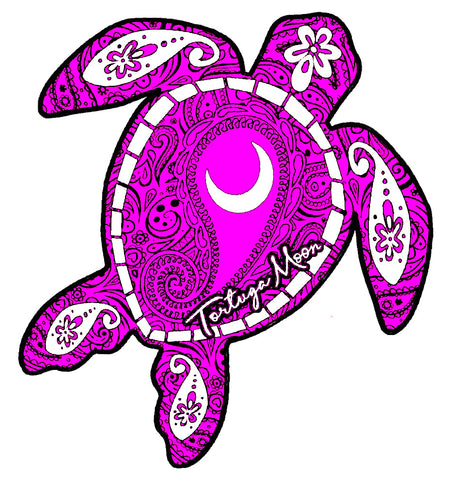 Purple Moon Turtle Decal