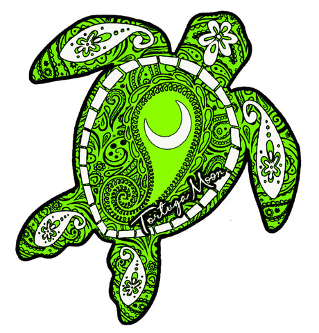 Lime Moon Turtle Decal