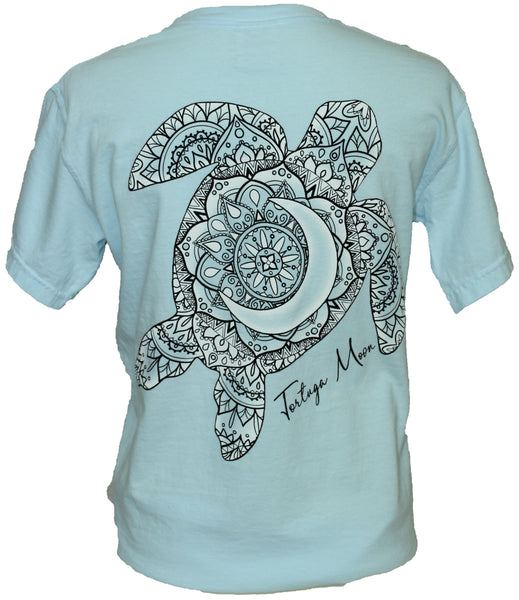 White Fade Turtle - Chambray Blue
